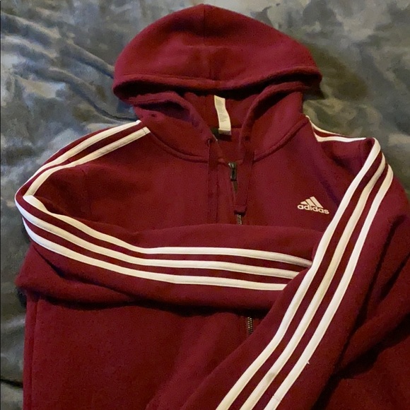 Adidas burgundy jacket - Picture 3 of 4